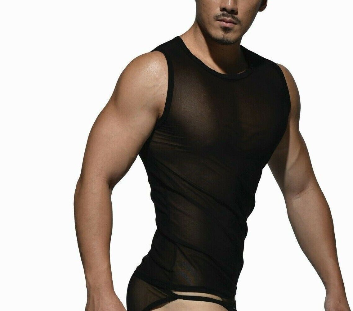 Private Structure Muscle Shirt Desire Intima Sheer Mesh Tank Top Black 3453 96 gallery