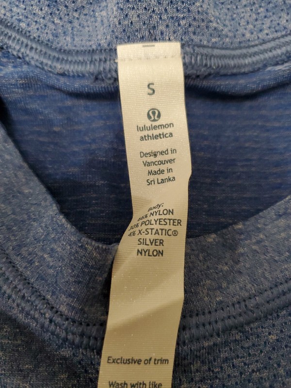 Lululemon Blue Performance S/S X-Static Silver Nylon Athletic Shirt Men's Small gallery