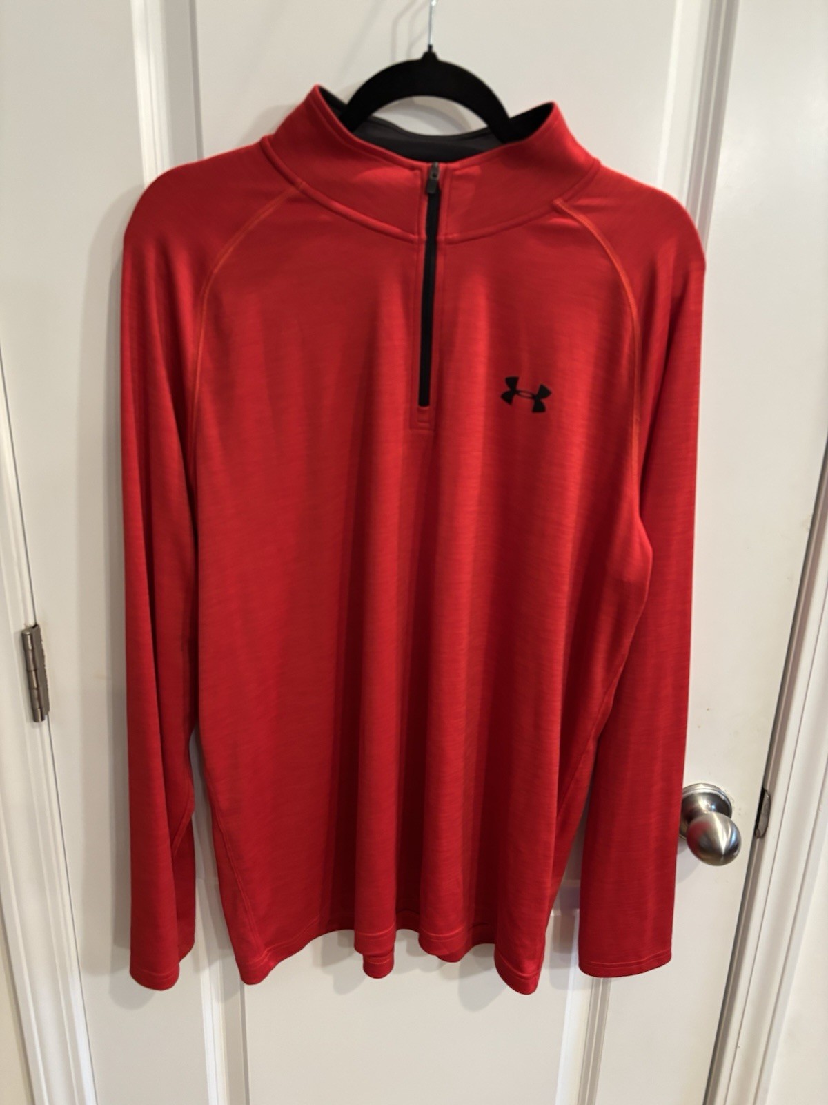 Under Armour HeatGear Men’s 1/4 Zip Mock Neck Pullover L Red/Black Loose gallery