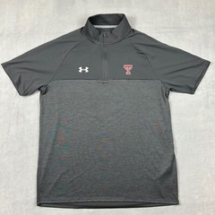Under Armour Texas Tech Shirt Mens Large Locker Short Sleeve 1/4 Zip Red Raiders