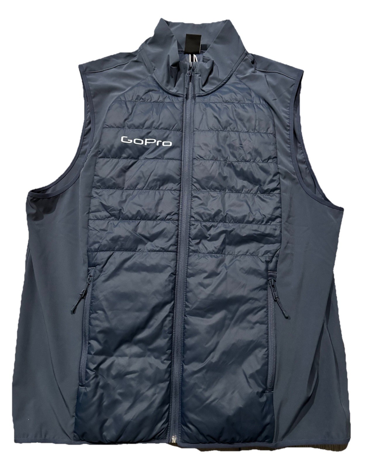 Under Armour Storm Full Zip Golf Vest W/ Sponsor. Mens XL. Blue. GoPro. gallery