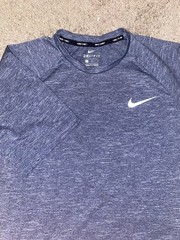 Nike Swim Dri Fit Mens Size Medium Activewear Blue Beach Summer Spring Shirt