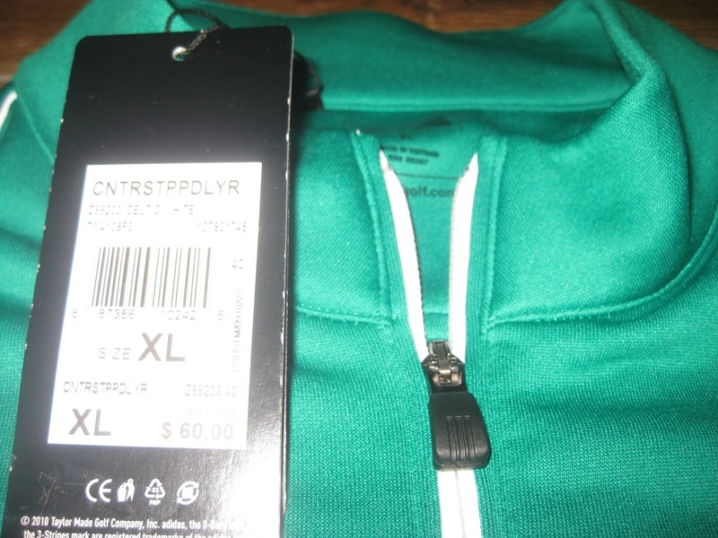 Adidas GOLF JACKET CELTIC GREEN Track TOP JACKET mens L Z88203 NEW 1/2 ZIP 1/4 gallery