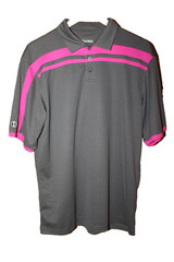 Holloway Men’s Gray/Pink Dry-Excel Short Sleeve Short Sleeve Golf Shirt – M NEW