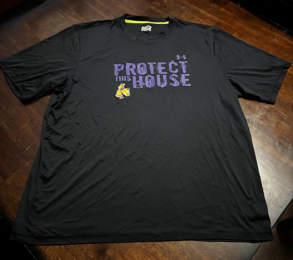 Under Armour Green Heat Gear Loose XL Protect This House Dog Graphic Black
