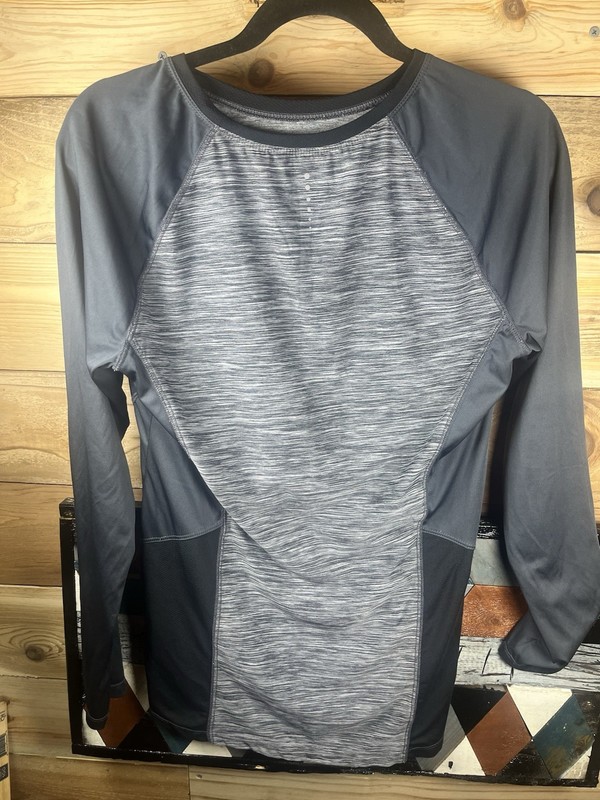 Impact Men's Gray Heathered Polyester Stretch Athletic Crew Neck Tee L gallery