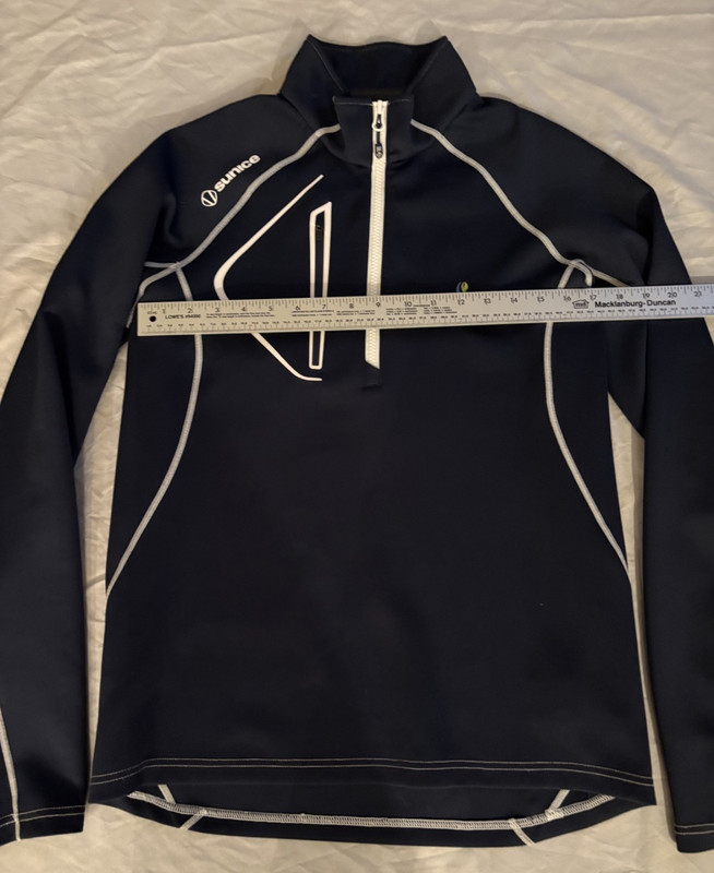 Sunice Pullover Mens Medium Blue Stretch Quarter Zip Long Sleeve Golf Shirt Top gallery