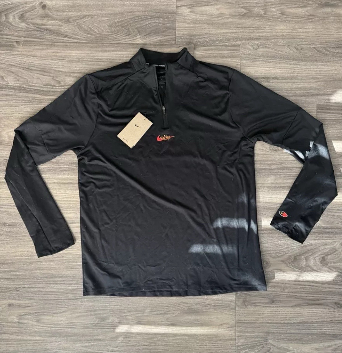 Nike Element Running 1/4 Zip Blue Ribbon Run Club Black FZ2707-010 Size Small gallery