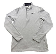 Nike Dri-FIT Golf Pullover Gray Black 1/4 Zip Long Sleeve Men’s Athleisure S