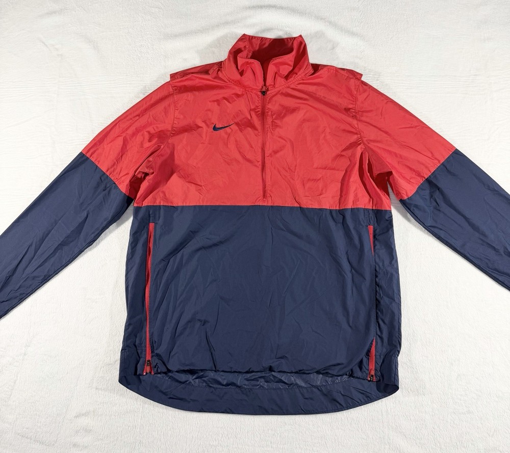 Nike Men’s Red/Blue Colorblock ‘Starting 5’ 1/2 Zip Lightweight Pullover, L