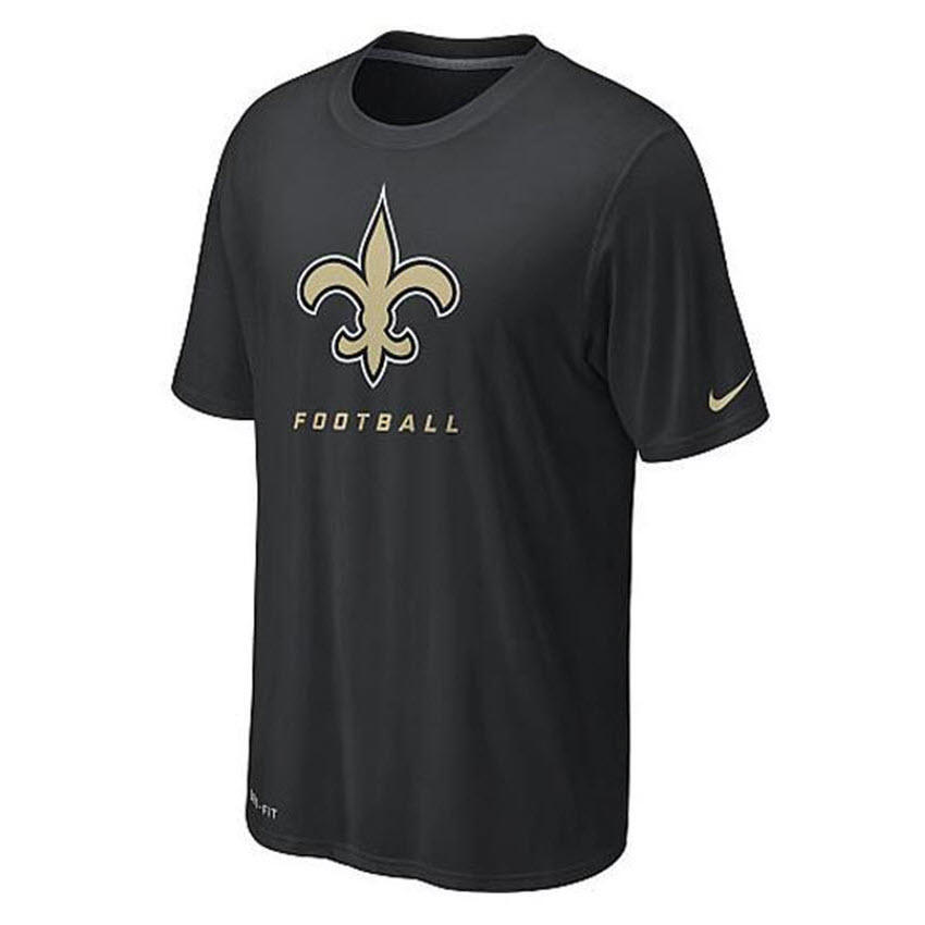 Nike Men's New Orleans Saints Legend Elite Logo Dri Fit T-Shirt Black Small