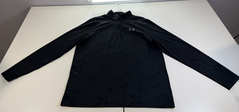 Under Armour Tech 1/2 Zip Pullover Heatgear Black Printed Long Sleeve Shirt Sz L gallery