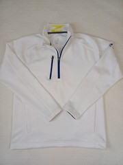 Zero Restriction Whit 1/4 Zip Golf Pullover Sweater Mens Medium Zip Pockets Logo