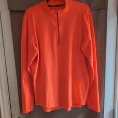 Nike Mens Element Dri-Fit Running Quarter Zip Long Sleeve M Orange Reflective