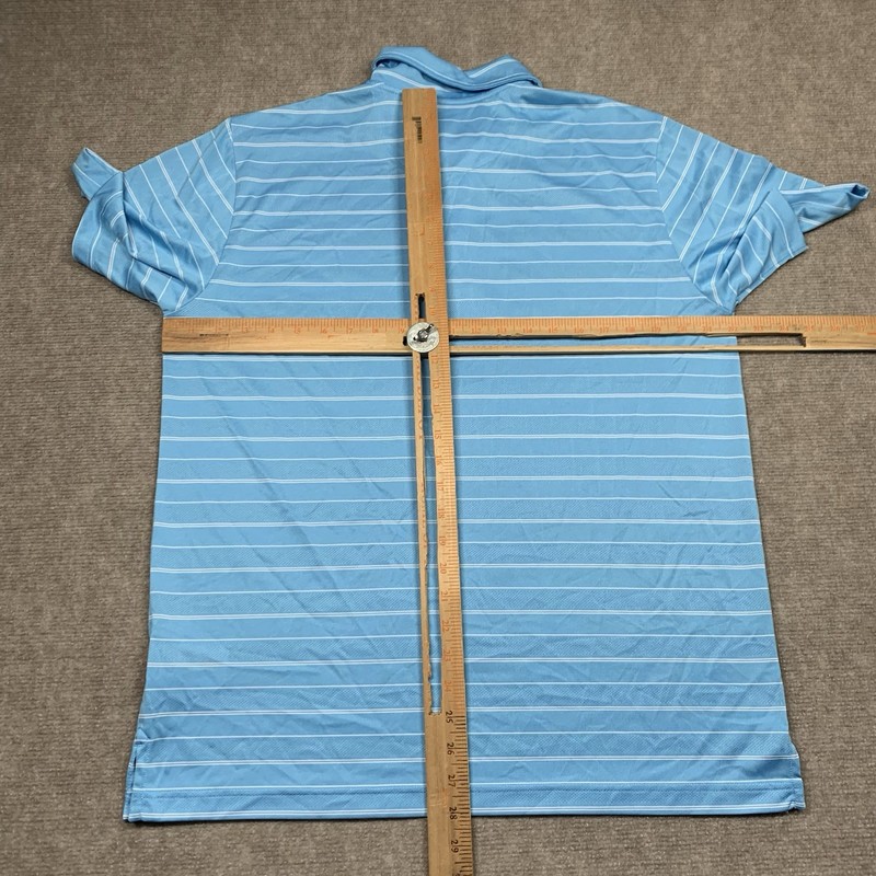 Brooks Brothers Polo Shirt Performance Series Mens Large Blue Striped S/S gallery