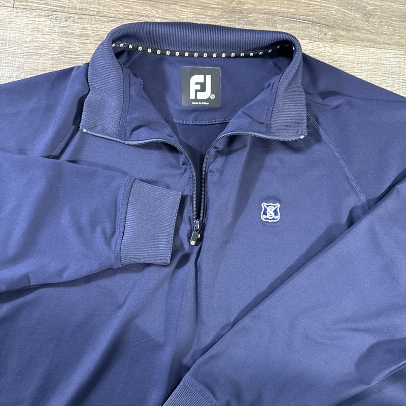 Footjoy Mens 1/4 Zip Extra Large Navy FJ Golf Shirt Pullover performance logo gallery