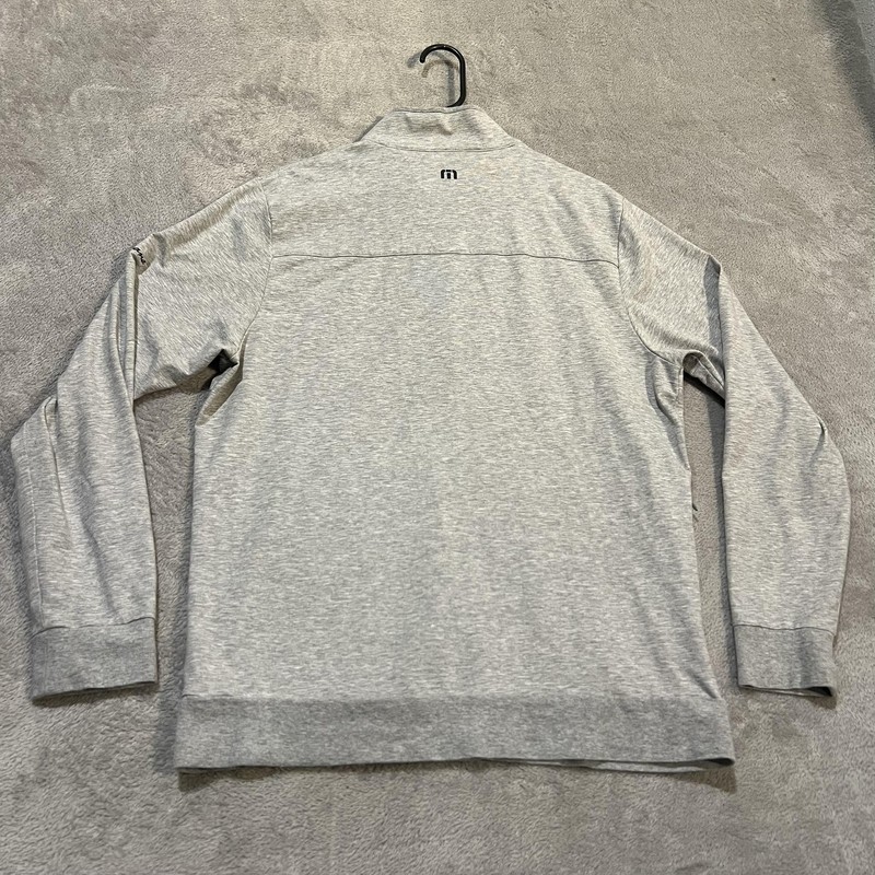 Travis Mathew Pullover Mens Medium Gray 1/4 Zip Long Sleeve Golf Toscana gallery