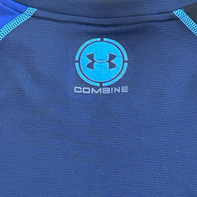Under Armour Blue UA Combine Contrast Long Sleeve Training Shirt Mens M gallery