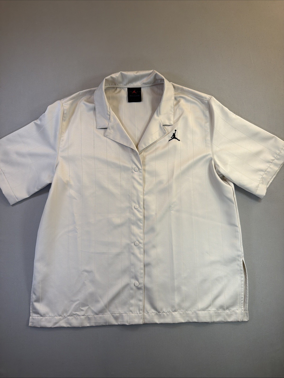 Jordan Brand Jumpman Pinstripe Short Sleeve Button Up Shirt White Men's M Loose gallery