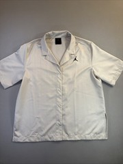 Jordan Brand Jumpman Pinstripe Short Sleeve Button Up Shirt White Men’s M Loose