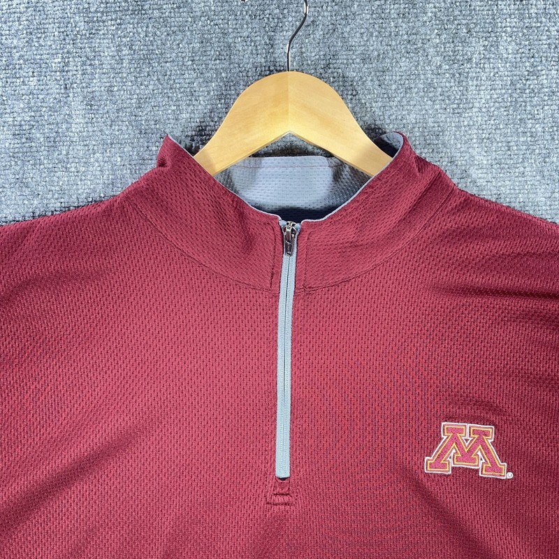 Minnesota Golden Gophers Pro Edge 1/4 Zip Mens 2XL Red Sweatshirt Stretch gallery