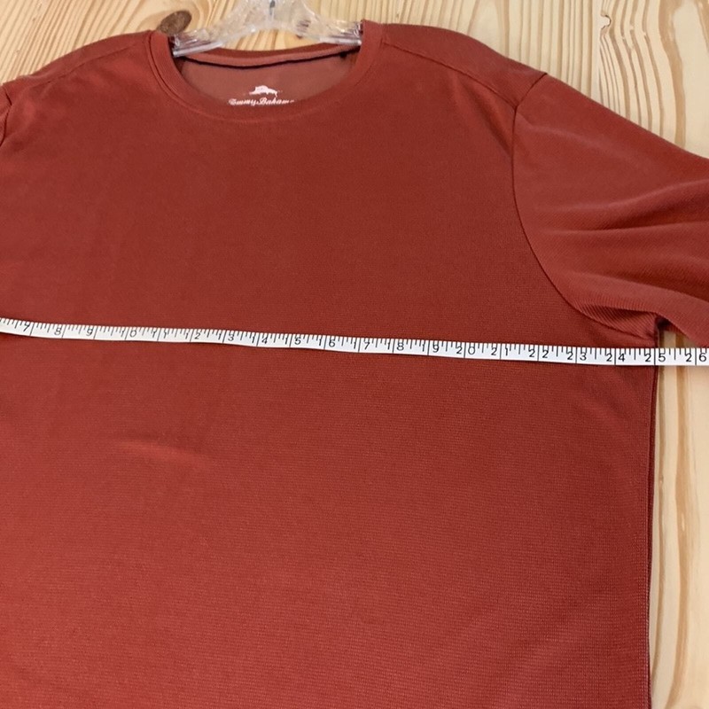 Tommy Bahama XL Knit Long Sleeve Collarless Shirt Brown gallery
