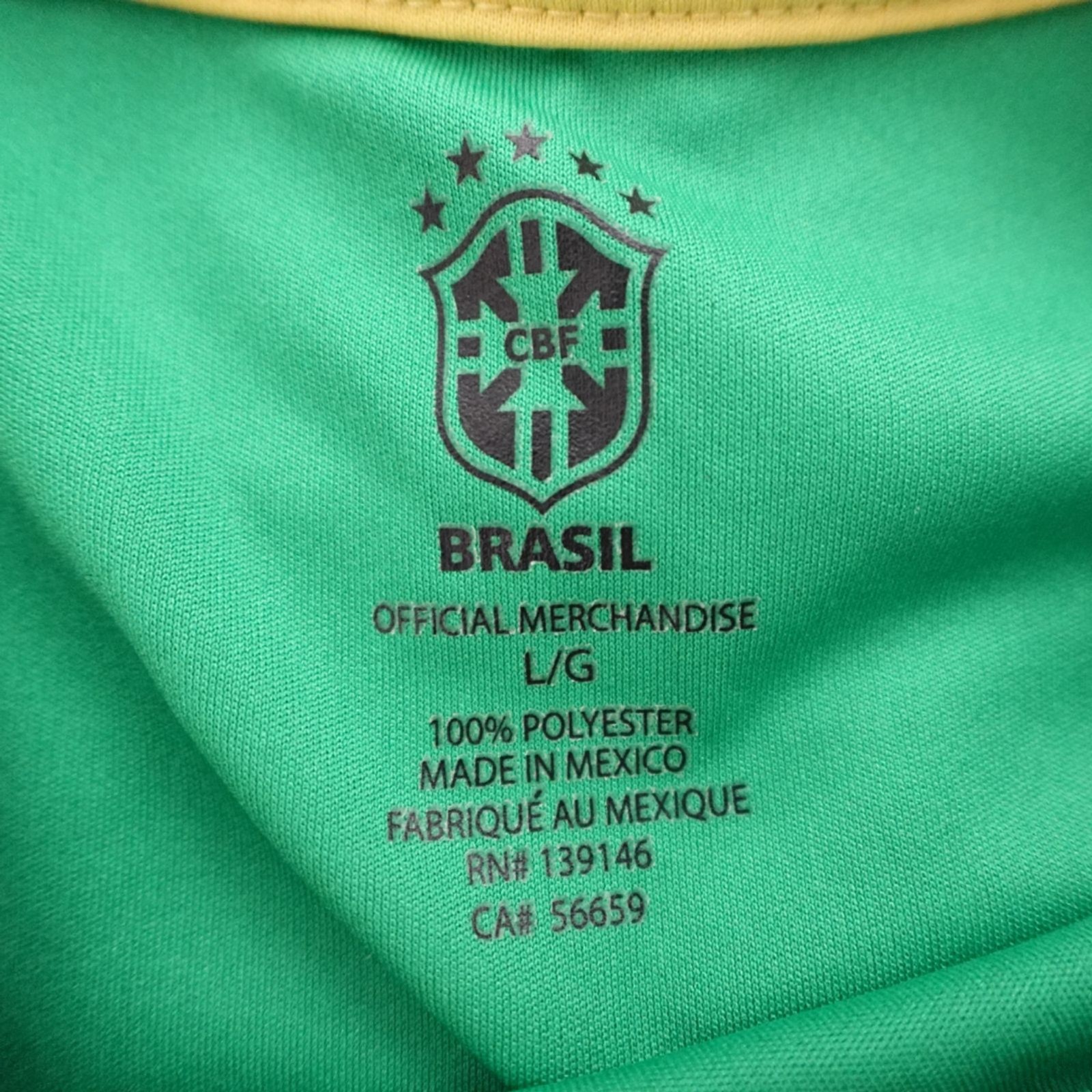 CBF Brazil National Team Green & Yellow Soccer Football Jersey Shirt Size L gallery