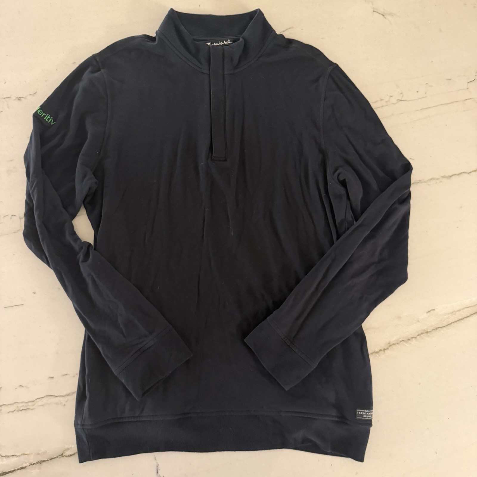 Travis Mathew Pullover Men's Large Black Quarter Zip Golf Performance Pockets gallery