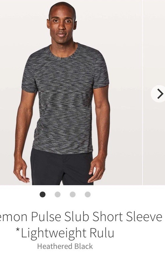 EUC Lululemon Pulse Slub SS Tee HBLK Heathered Black Grey Rulu XXL $68 gallery
