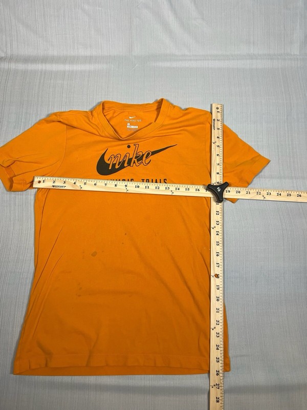 Nike Olympic Trials Orange Yellow Short Sleeve Shirt Sz Small STAINS (A2) gallery