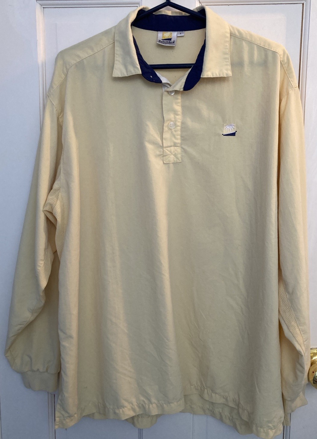 Solumbra Shirt L Sun Protection Light Yellow UPF Mesh Inserts gallery