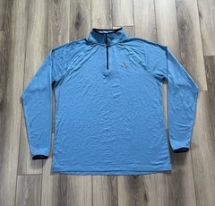Under Armour Run Jacket 1/4 Zip Fitted AllSeasonGear Athletic Blue Mens Sz XL