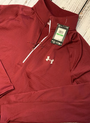 Under Armour Men’s LARGE Launch Elite ColdGear Half 1/4 Zip Jacket Burgundy NEW