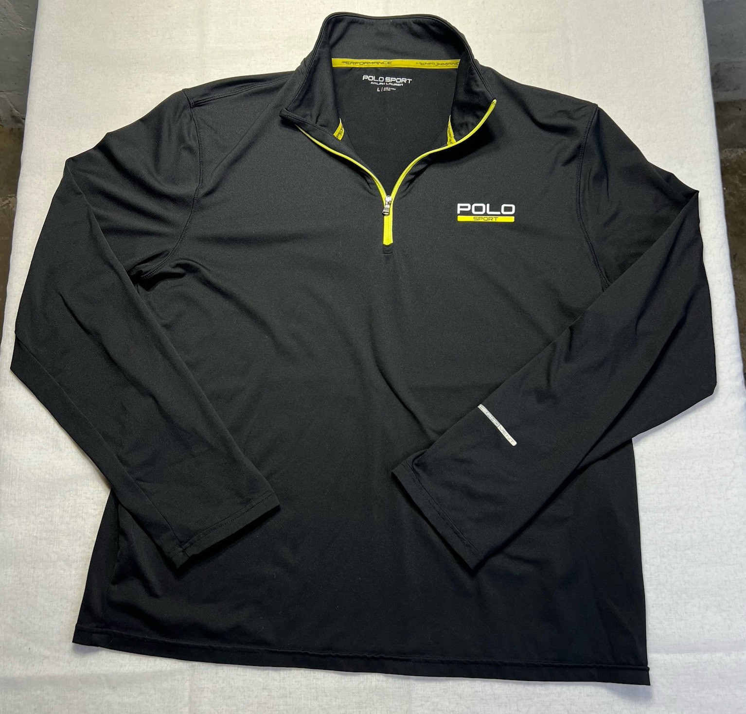 Polo Sport Ralph Lauren 1/4 Zip Pullover Men’s L Black Performance Long Sleeve gallery
