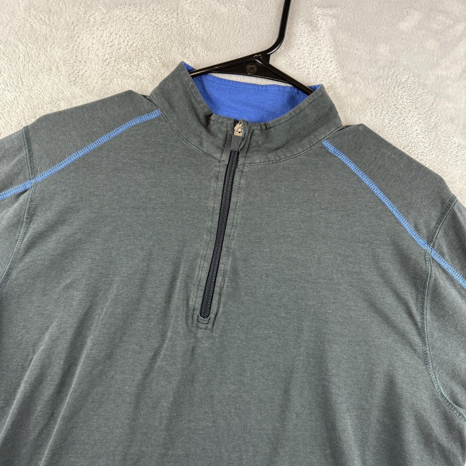 Tasc Performance Pullover Mens Medium Gray Bamboo Quarter Zip Training Athletic gallery