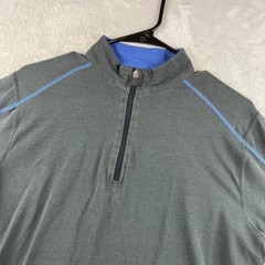 Tasc Performance Pullover Mens Medium Gray Bamboo Quarter Zip Training Athletic