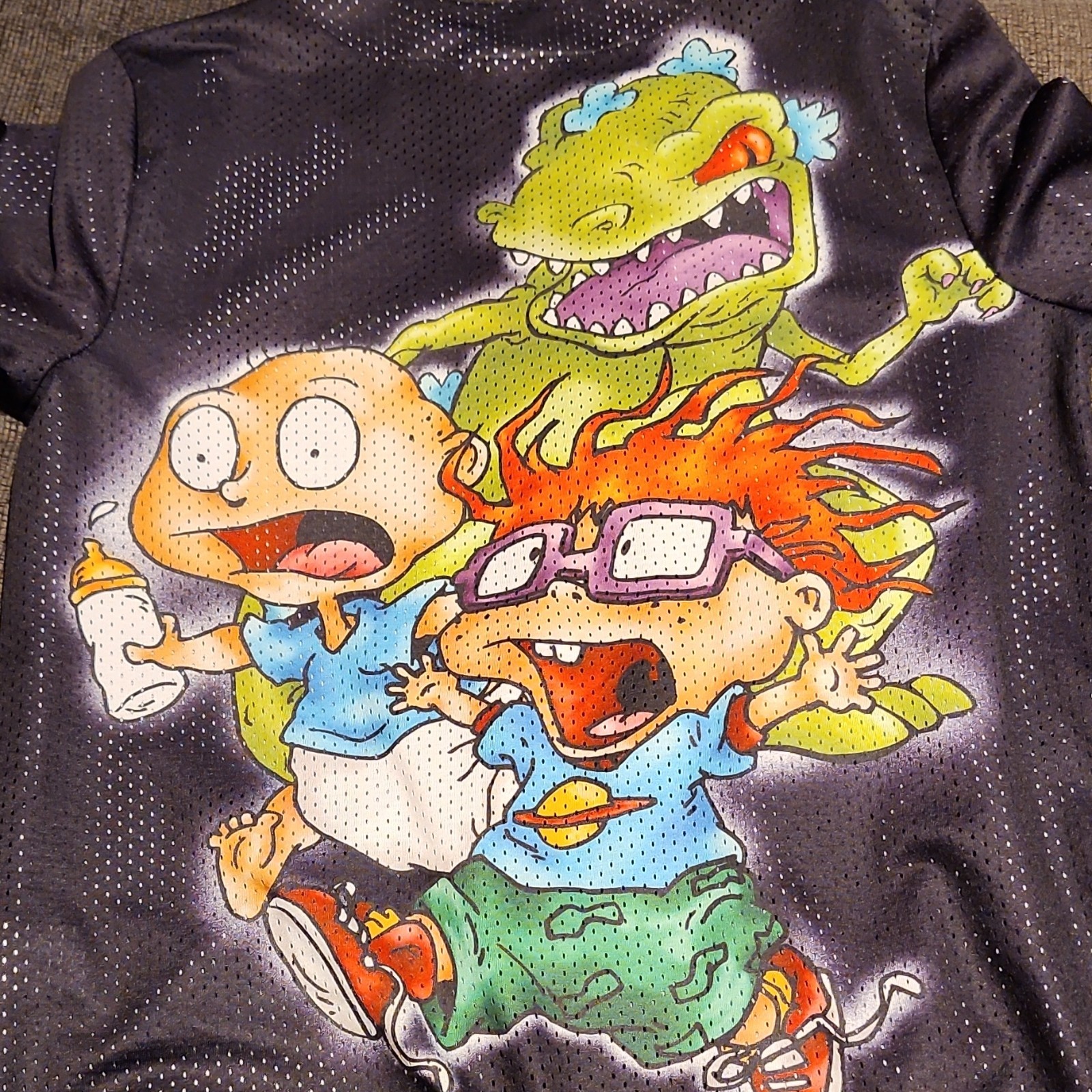 Nickelodeon Rugrats 91 Mesh Button-Front Jersey T-Shirt Black Men’s M gallery