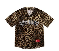 Size (Medium) Supreme Velvet Baseball Jersey (Leopard Print) SS25