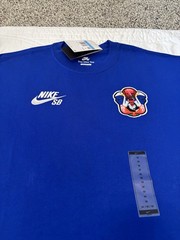 NEW NIKE SB USA 2024 OLYMPICS SKATE LOGO SHIRT EAGLE OLD ROYAL FZ8935-417 Medium