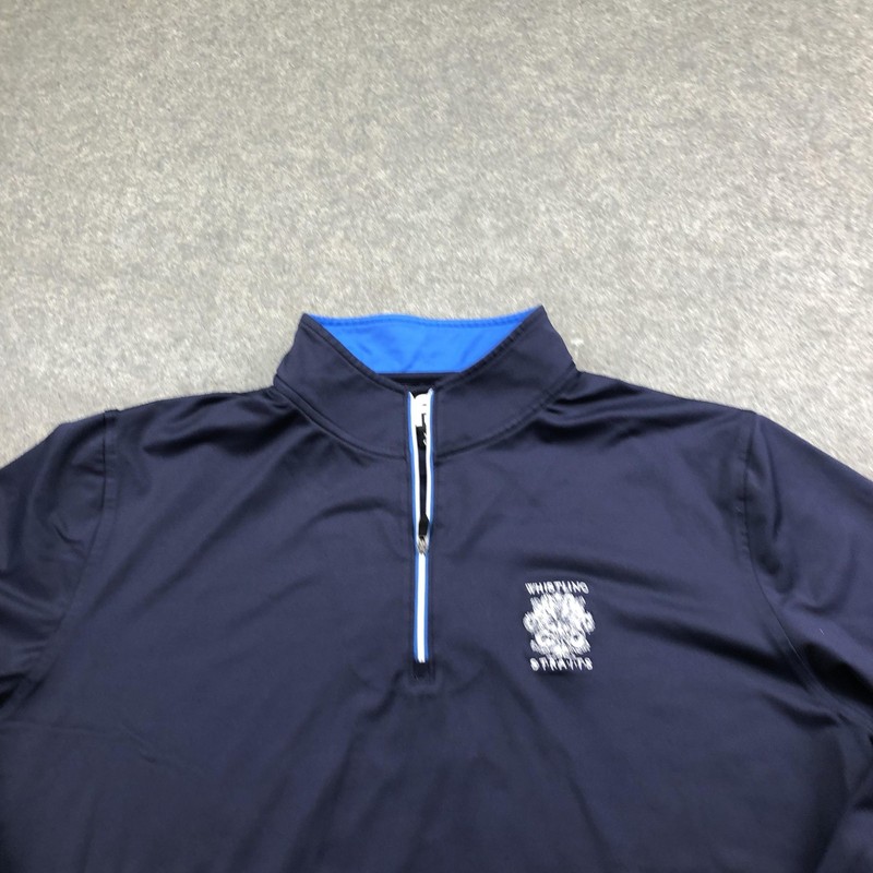 FootJoy Pullover Mens Large Blue 1/4 Zip Long Sleeve Golf Top Whistling Straits gallery