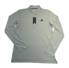 New ADIDAS Men’s Small Aero Ready TR-ES 1/4 Zip Shirt Linen Green w/Black Logo