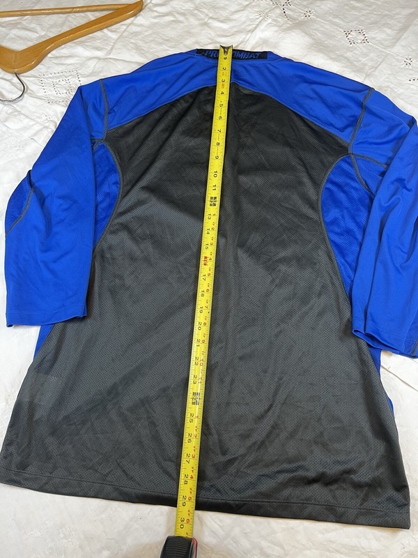 Nike Pro Combat Shirt Mens XL Blue/Black Dri-Fit Fitted Vapor MLB Center Swoosh gallery