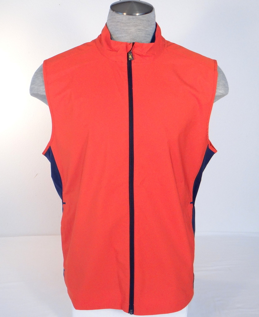 Men's XL Polo Golf Ralph Lauren Orange Vest Packable Water Resistant Zip Front gallery