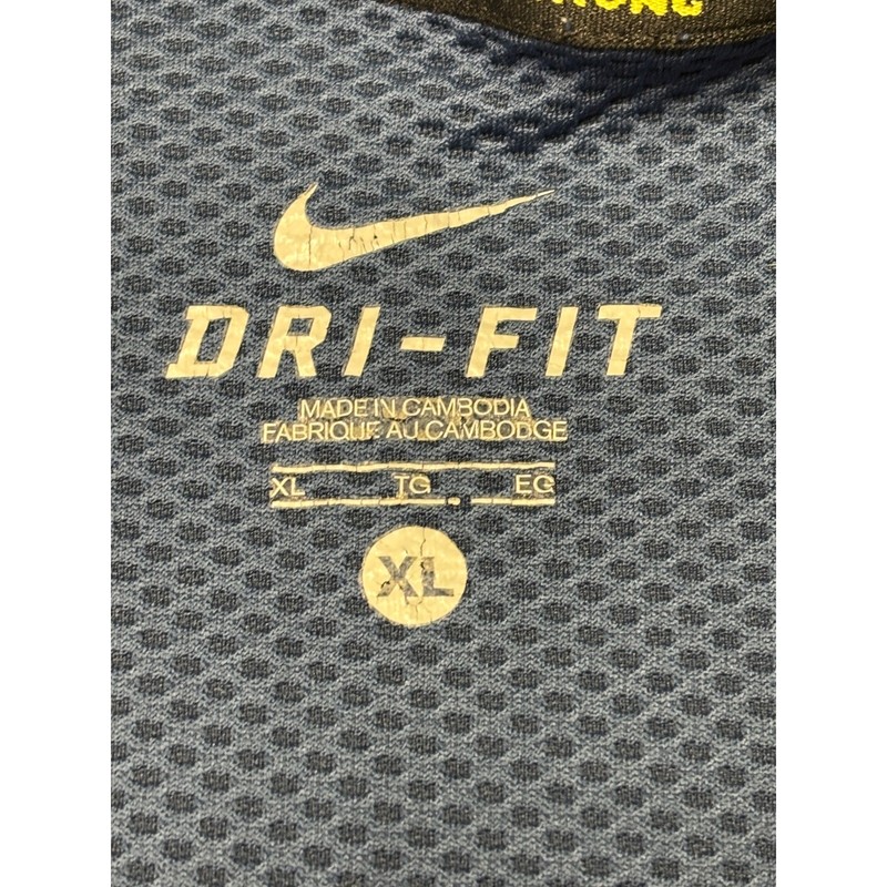 Nike Dri Fit Live Strong Quarter Zip Pullover Sweatshirt XL Navy Yellow Athletic gallery
