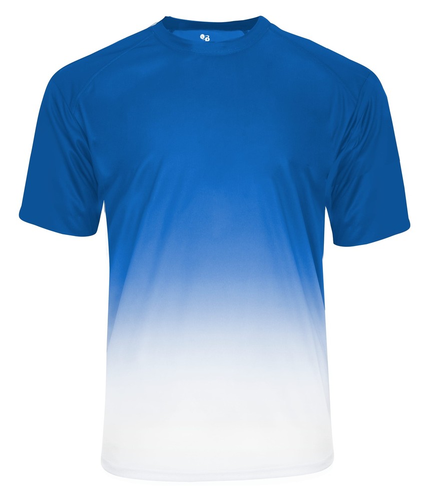 Badger 420900 Mens Short Sleeve Performance Athletic Reverse Ombre Cool T-Shirt