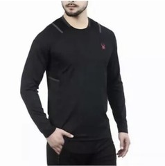 SPYDER Active Mens Crew Neck Pullover Sweater XL Blazing BLACK Stretch NWT