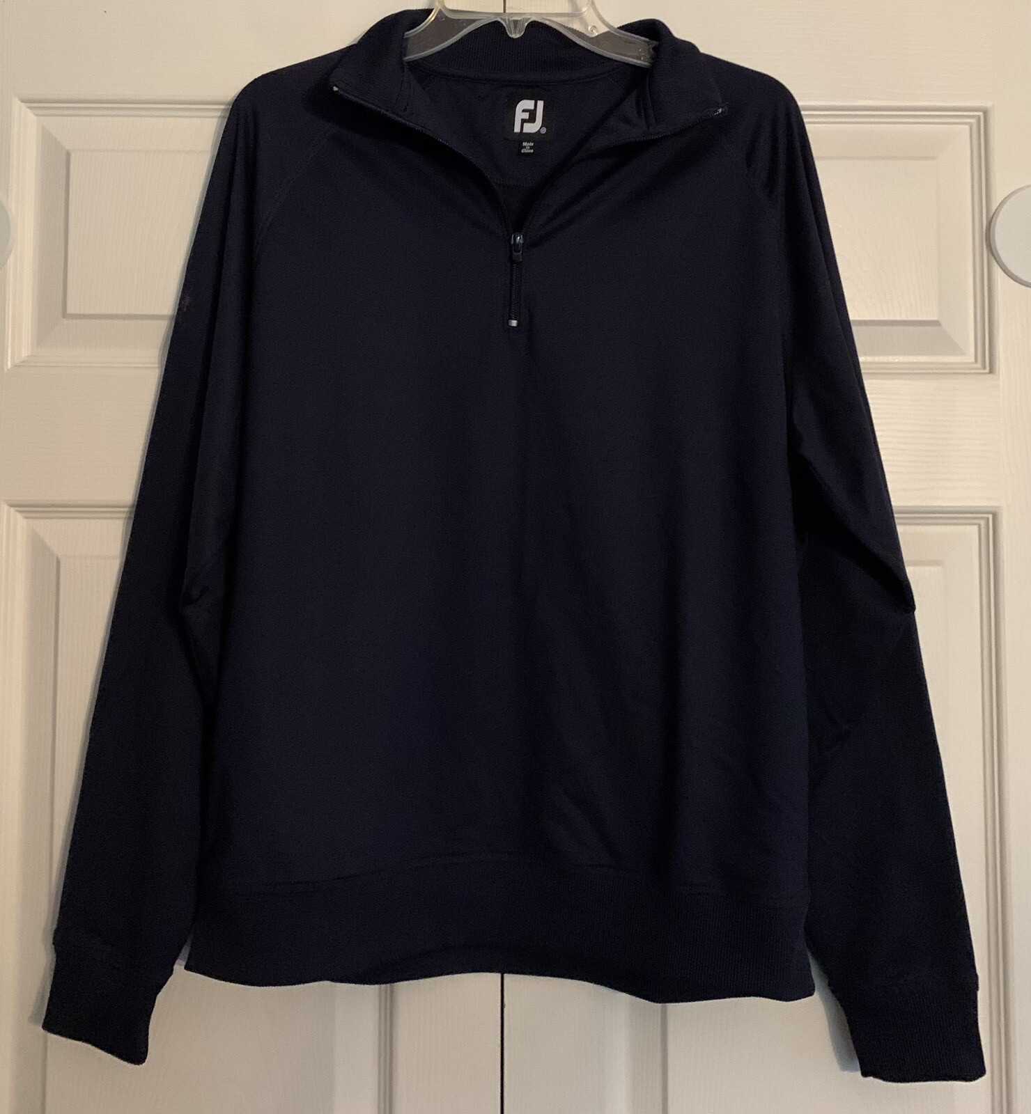 FootJoy Mens Performance Quarter Zip Pullover Navy Blue Golf Nylon Athletic Sz M gallery