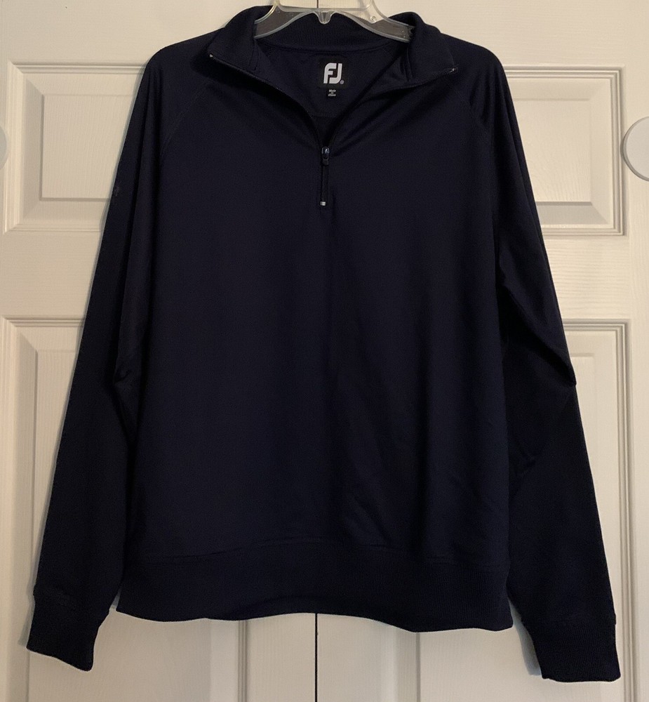FootJoy Mens Performance Quarter Zip Pullover Navy Blue Golf Nylon Athletic Sz M