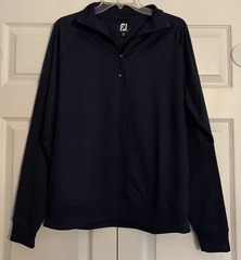 FootJoy Mens Performance Quarter Zip Pullover Navy Blue Golf Nylon Athletic Sz M