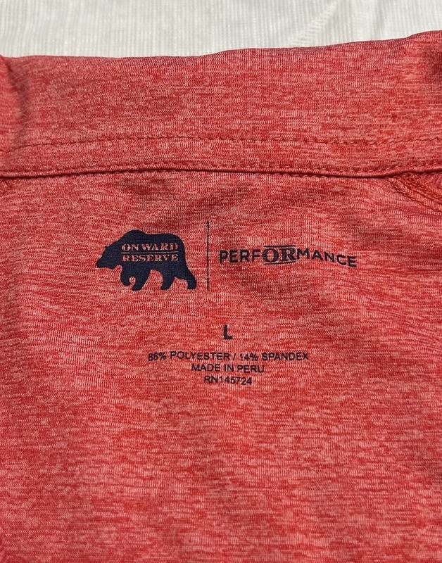 NWT Onward Reserve Performance Pullover Mens Large Red 1/4 Zip Golf Stretch gallery